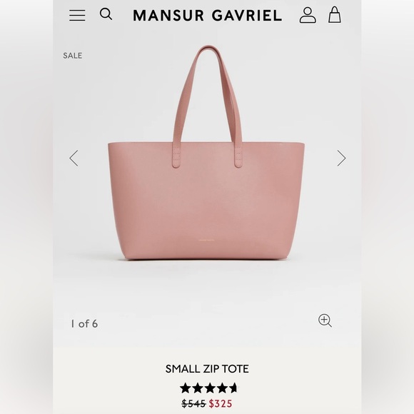 NWT Masur Gavriel Pink Small Zip Tote, fits small laptop - Picture 2 of 13